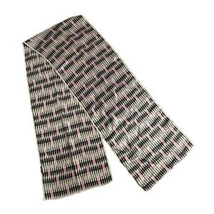 Vintage 100% Silk Scarf 57" Pink Black Women's Silhouettes Barbie Vibes Feminine